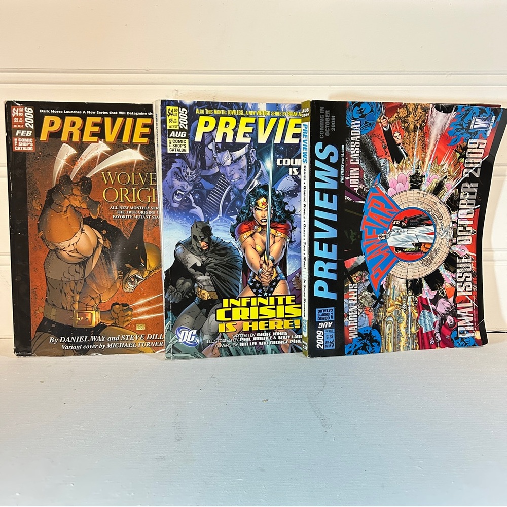 Lot Of 3 Previews Comic Catalog Magazine - Wolverine Wonder Women Conan Batman